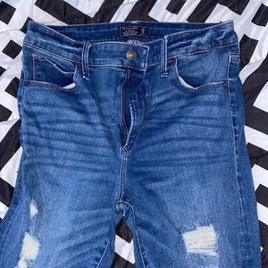 Abercrombie & Fitch skinny ripped high rise jeans